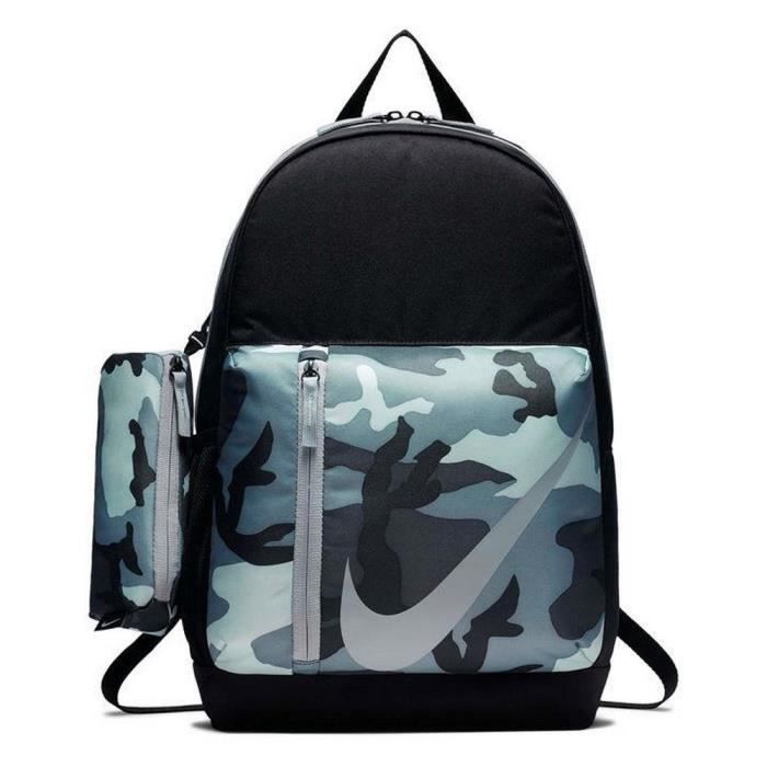 Sac Dos Nike Halday Noir et Camouflage Gris avec trousse