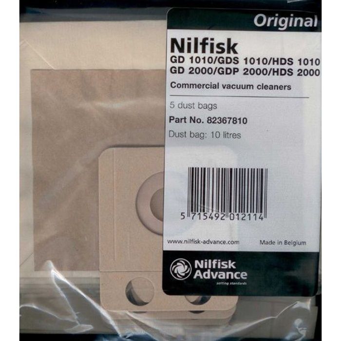 NILFISK 82367810 - 5 Sacs aspirateur NILFISK origi