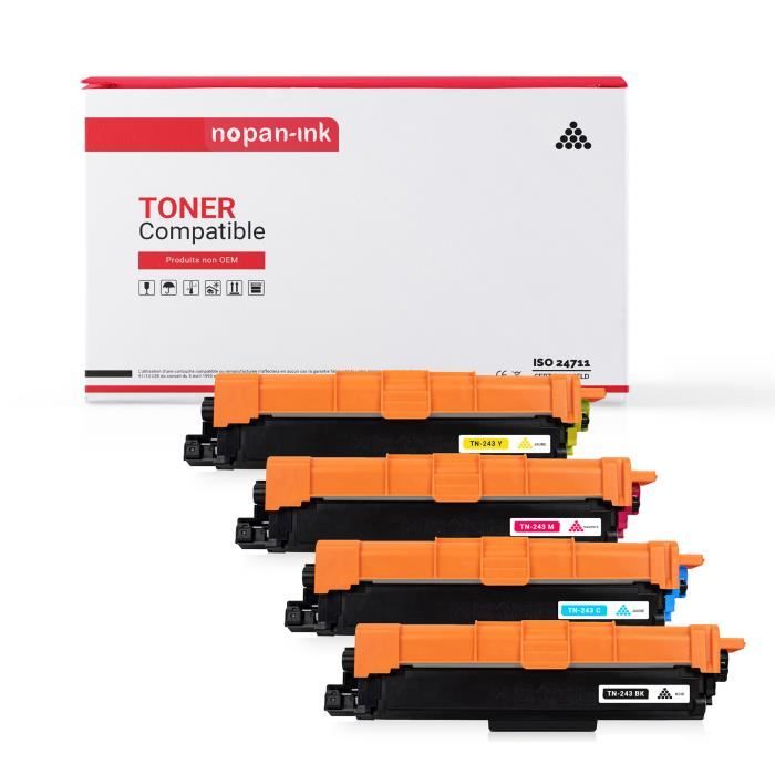 avec Puce BONINK Compatible Brother TN-247/ TN-243/ TN247/ TN243 Toner Noir pour Brother MFC-L3750CDW MFC-L3770CDW DCP-L3550CDW HL-L3210CW HL-L3230DW