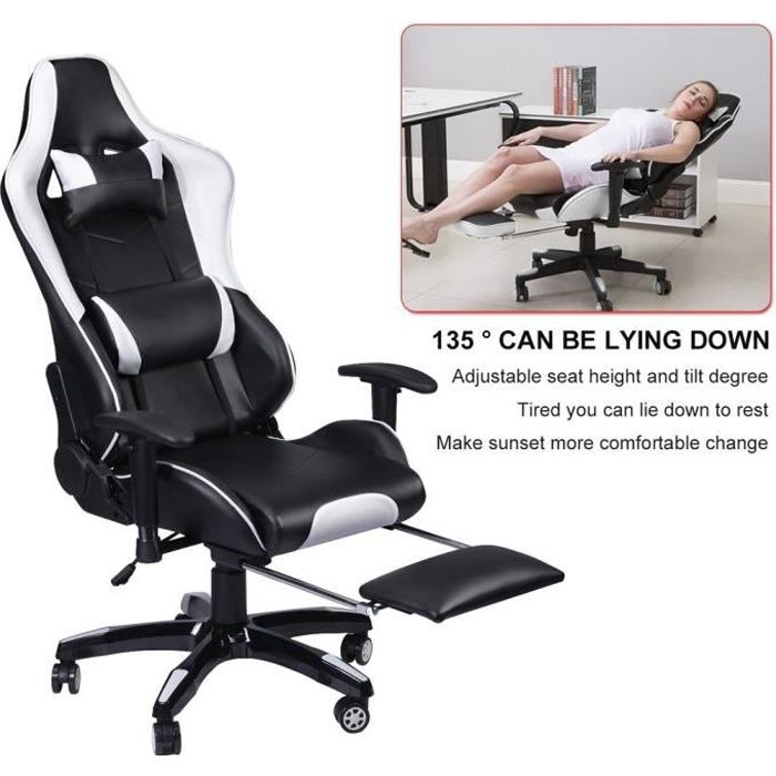 Chaise Gamer Fauteuil Gamer Avec Repose Pied Oreiller Dossier Reglable Achat Vente Siege Gaming Soldes Sur Cdiscount Des Le 20 Janvier Cdiscount