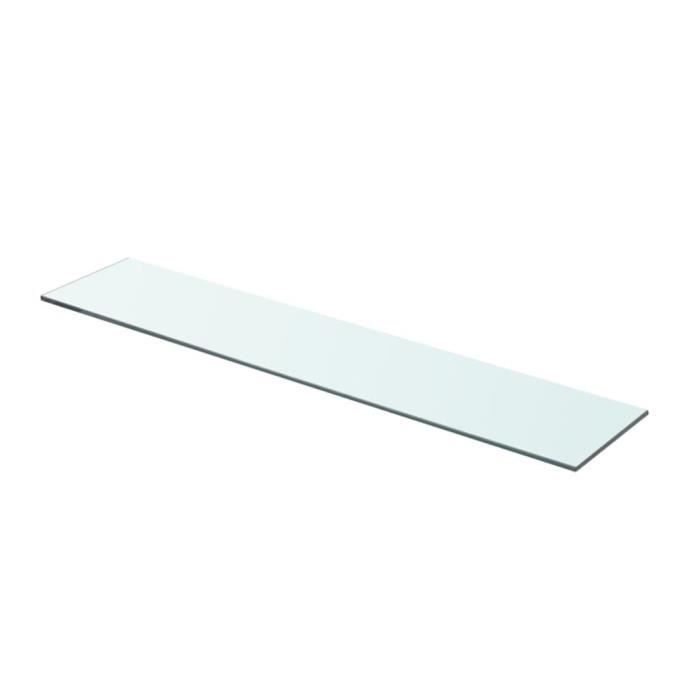 VidaXL - Étagère Verre Trempé 90x12cm | Porte Jusqu'à 15kg | Épaisseur 8mm | Transparent | Pour Mur à Lattes