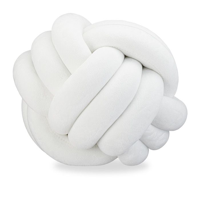 Coussin noué Relaxdays pour canapé ou lit décoratif style scandinave Ø 25 cm blanc