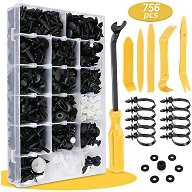 Kit 965 Pcs Rivet Clips Plastique Voiture 26 Tailles - Avec Boîte Et Outils De Démontage - Universel