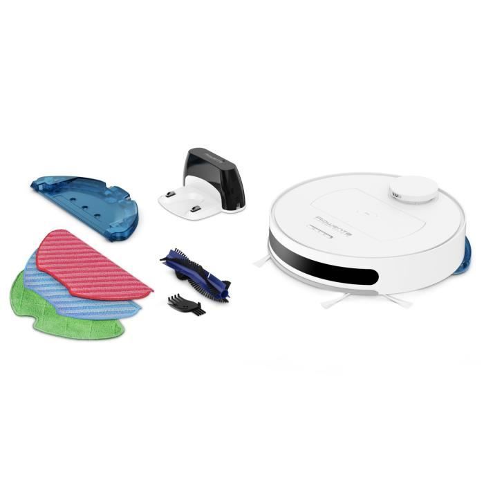 ROWENTA Aspirateur robot laveur, Aspire et lave, Navigation personnalisée, Connecté, Kit animal et allergie, X-Plorer S75 RR7687WH