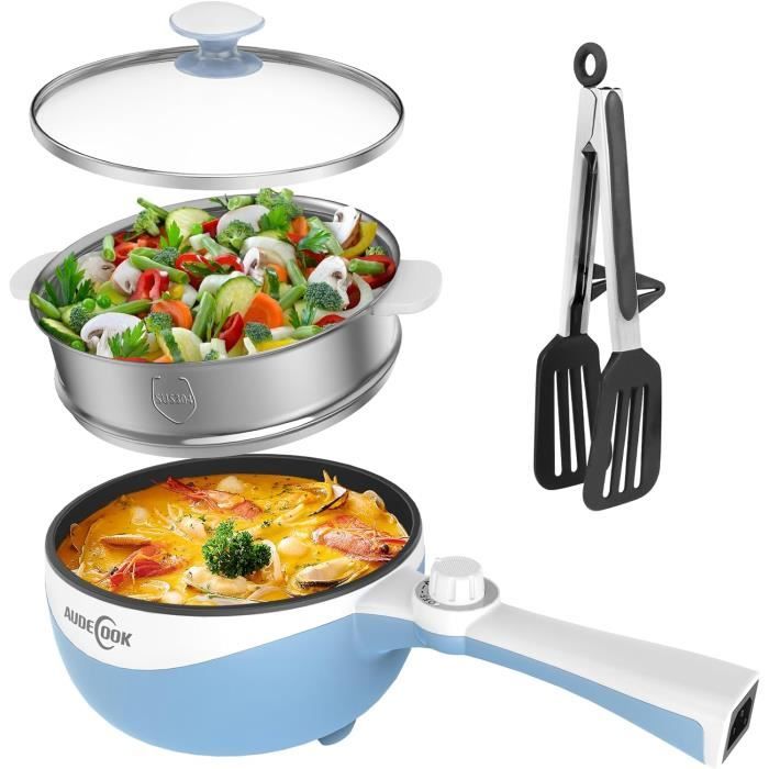 Marmite Électrique Multifonction Vocha 1,6L - Hot Pot Portable Pour Étudiants, Bureau, Camping | Noir