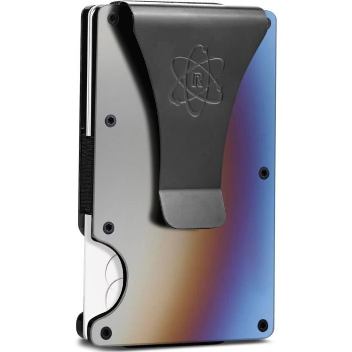 Portefeuille Homme Ultra-fin En Cuir Avec Protection RFID – Pince à Bille Métal, Minimaliste Et élégant