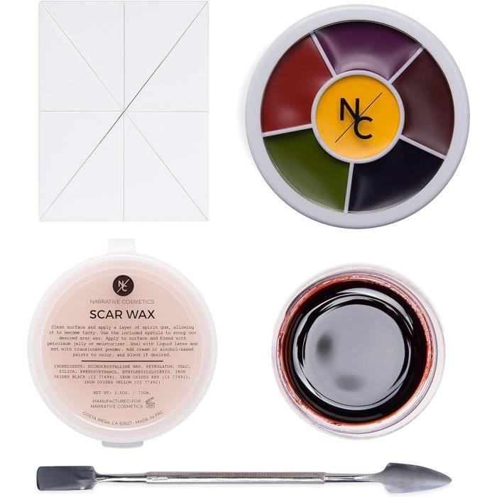 Starter Kit, Palette Ronde Pour Effet Blessure, Pâte De Faux Sang, Cire