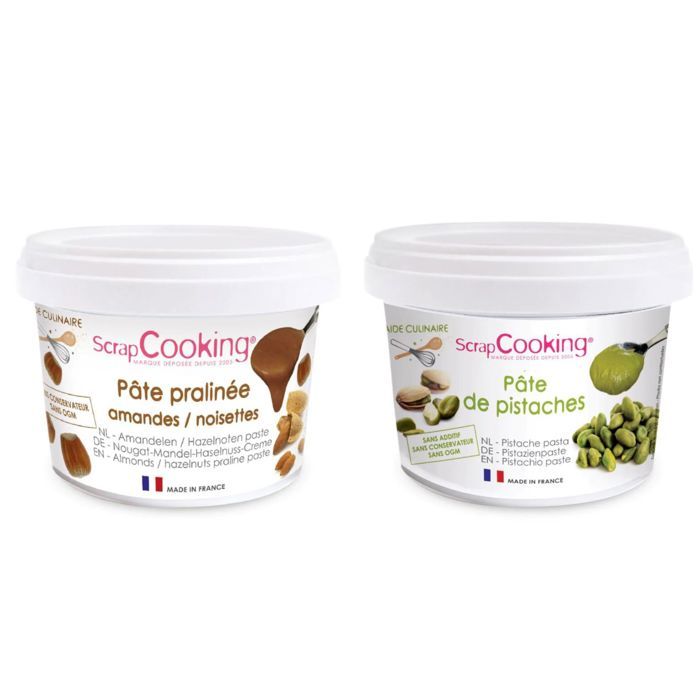 Pâte de pistache 200 g + noisette et amande 200 g