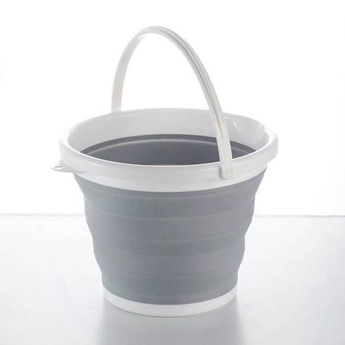 I-468 Seau Pliant Extérieur Rose Vif Capacité 10L Portable pour Camping Pêche Lavabo et Trempage 1yd10