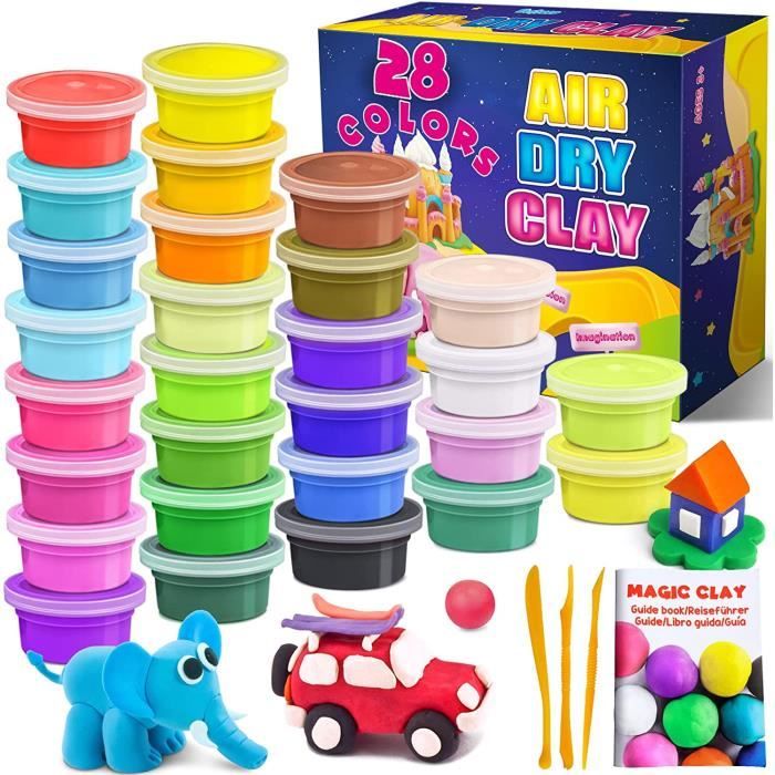 Pâte à Modeler Super Douce 36 Couleurs - Kit Complet Avec Outils, 460g, Autodurcissante, Pour Enfants 3-8 Ans