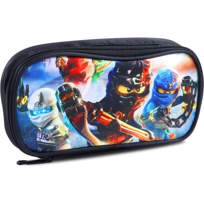 Trousse Scolaire AiQInu Grande Capacité - 5 Compartiments, 23x11x6 Cm, Tissu Oxford, Noir