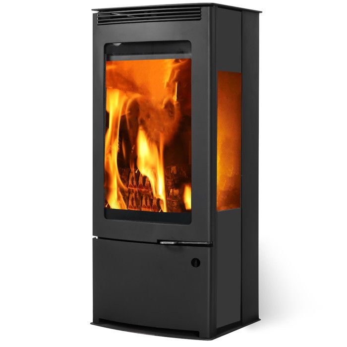 Poêle à bois TALMA TRI VISION acier - vertical - 9,1kW - 45,8 x 105,8 x 43,8 cm