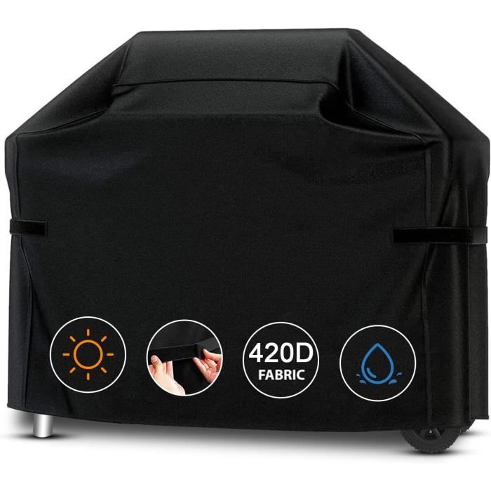 Housse De Barbecue 420D Imperméable - Taille 76x76x63 Cm - Avec Cordon De Serrage - Protection Contre Pluie, Vent, Poussière