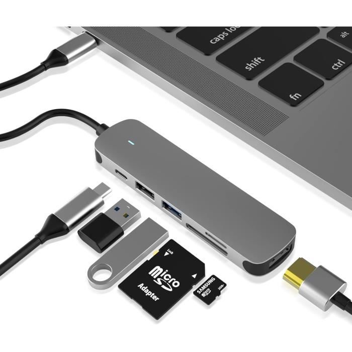 AirSky HUB Type-C 4en1 Vers USB 3.0 + 3 * USB 2.0 - Avec Adaptateur USB-C  (F) à USB A (Male) à prix pas cher