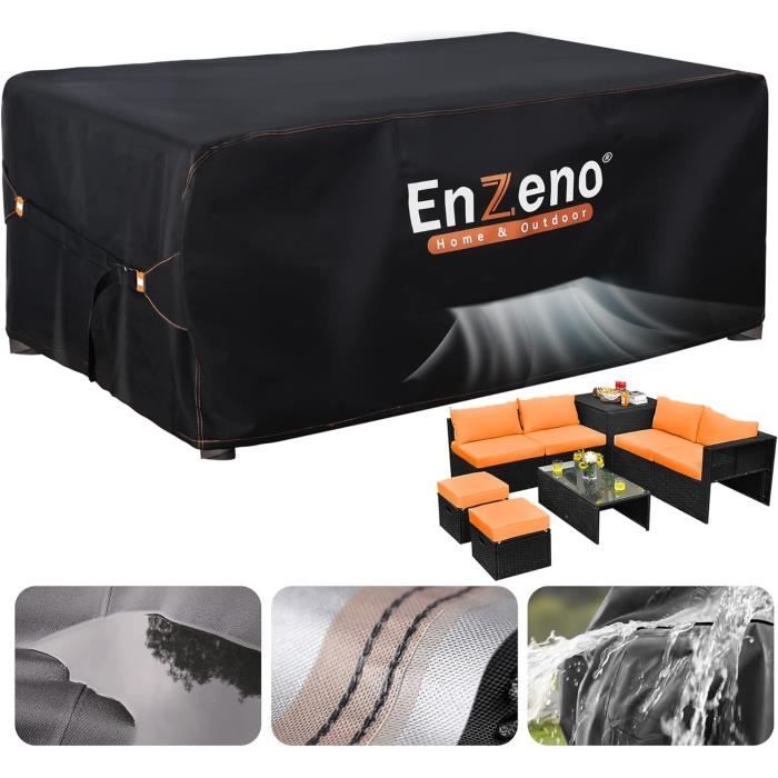XDPBLM Housse Salon De Jardin Bache Table Exterieur - 215x115x70cm(LxWxH) Housse Table De Jardin Imperméable Anti