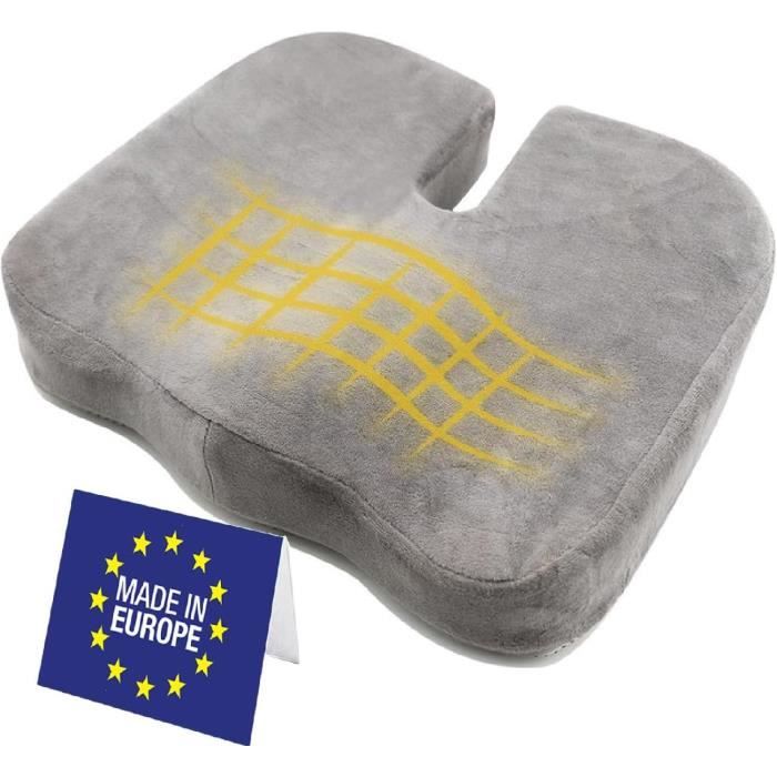 Coussin Orthopédique Aytop Coccyx - Mousse Mémoire 48x39cm Pour Bureau Et Voiture