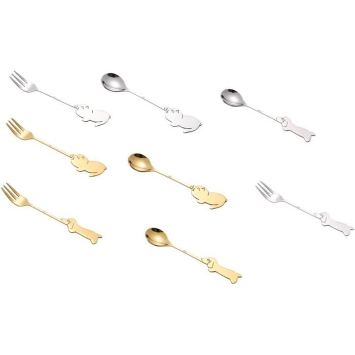 Hrippy Ensemble Fourchette Et Cuillère Enfant Acier Inoxydable Lapin - Avec Étui