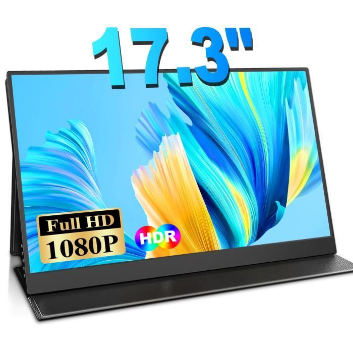 UPERFECT FHD 1080P Moniteur portable 173 pouces Gaming Media Display Deuxième écran pour HUAWEI Samsung Cellphone PS4 XBOX Switch
