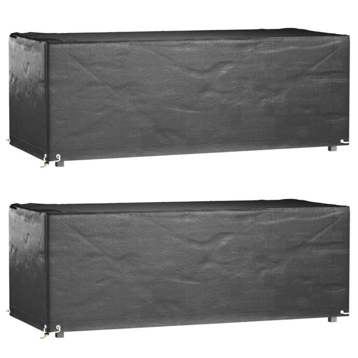 vidaXL Housses salon de jardin 2pcs 8œillets 192x82x65cm rectangulaire 3155349