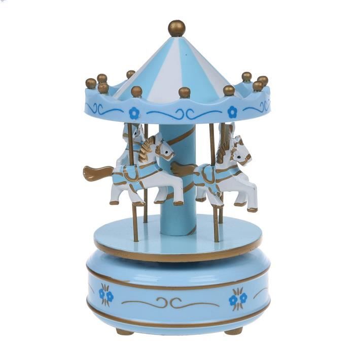 Carrousels Manege Chevaux Musical Bois Carrousel Boite A Musique Jouet Jeu Pr Enfant Bebe Bleu Clair M711 Cdiscount Jeux Jouets