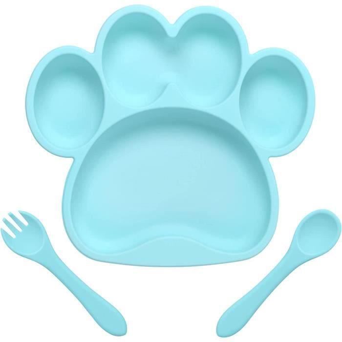 Assiette Enfant LÄSSIG Garden Explorer - Sans BPA, Lavable Lave-Vaisselle Et Micro-ondes - Anneau Anti-Dérapant Silicone
