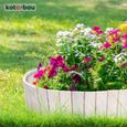 Bordure de jardin flexible en bois de pin - 10 x 110 cm - Blanc - KOTARBAU®-1