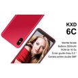 Smartphone 4G KXD 6C Téléphone portable moins cher 5.5" Ecran 16Go ROM 2500mAh Face ID Rouge-1