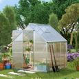 Serre de jardin en polycarbonate 3,6 m² - Outsunny - Avec fondation, lucarne réglable, porte coulissante-1