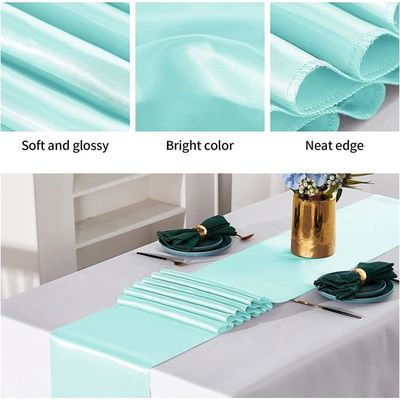 Lot De 12 Chemins De Table Satin Bleu Marine 30cm X 275cm - Décoration Mariage Et Événements