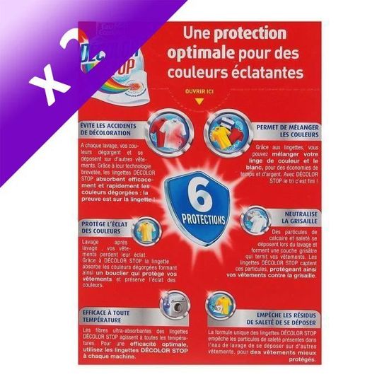 Accident Decoloration Linge Blanc Eau Ecarlate Lingettes Anti Decoloration Linge Decolor Stop Lot