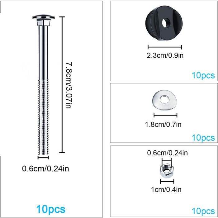 Lot De 12 Vis De Trampoline Kobmand – Acier Galvanisé, Diamètre 36 Mm, Longueur 85 Mm, Stabilité Renforcée