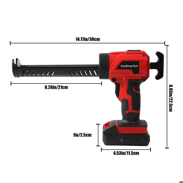 Pistolet de Calfeutrage Électrique sans Fil avec Vitesse Variable, Batterie Lithium 2000 MAh et Chargeur Inclus