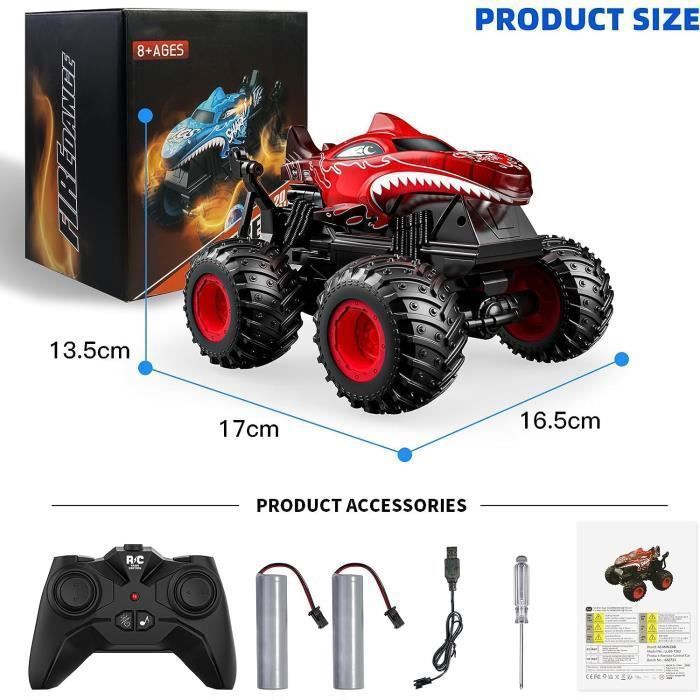 Monster Truck Télécommande 2.4GHz Voiture Télécommandée 1:20 RC Camion avec  Rotation à 360°, Lumière et Musique pour Garçons Enfants - Cdiscount Jeux -  Jouets