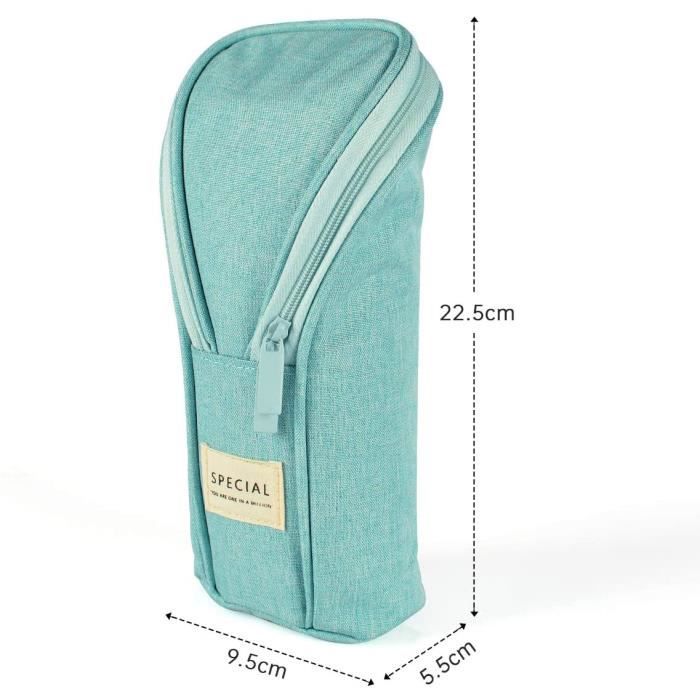 Trousse à Crayons Grande Capacité En Oxford – Multifonction, Imperméable – Pour écoliers, étudiants, Voyage – Vert émeraude