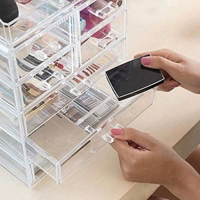 Rangement Maquillage Acrylique Transparent 11 Compartiments Maisons Du Monde