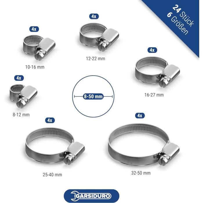 Colliers De Serrage à Une Oreille En Inox - Lot De 85 Pièces