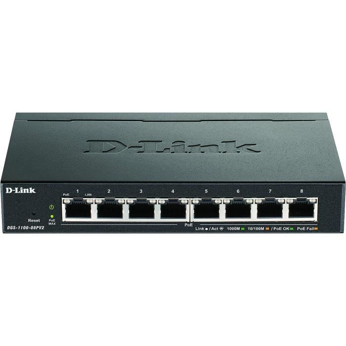 Switch PoE Gigabit DGS-1100 - GENERIC - 8 ports - Budget PoE 64W - VLAN ...