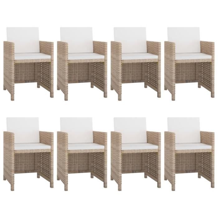 Canapé D'extérieur 3 Places En Résine Tressée Beige - Avec Coussin - VieXL
