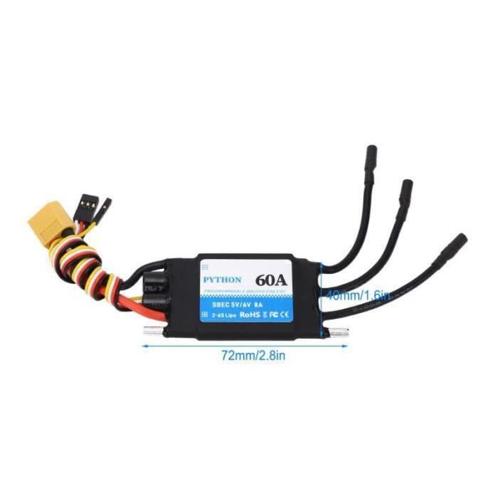 ESC Bateau RC Alomejor 80A – Contrôleur Vitesse électronique Avec SBEC 5V/6V, Programmation LCD – Protection Surchauffe, Basse Tension – Microprocesseur 32 Bits