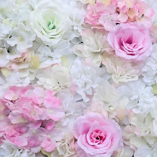Déco Murale 3D Soie Rose Hortensia - Lot De 4 à 24 Pièces - Fond Photo Fleuri Vintage