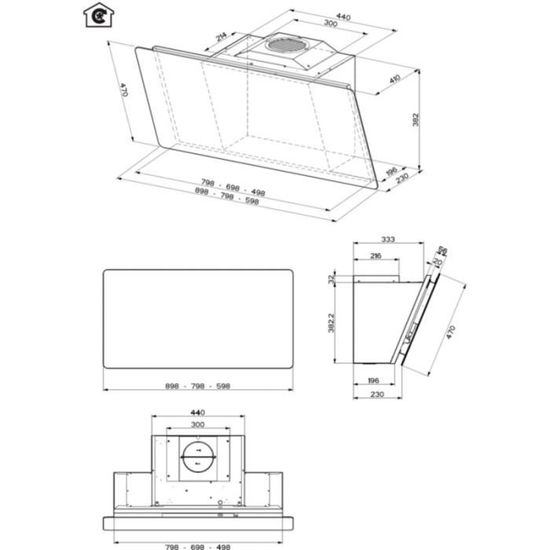 Hotte Decorative Murale Roblin Camelia 800 Verre Blanc Achat Vente Hotte Cdiscount
