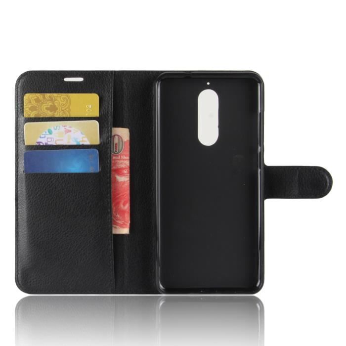Housse Portefeuille étui Folio Pour Wiko View 5 / 5 Plus - Similicuir Noir - Marque Avizar