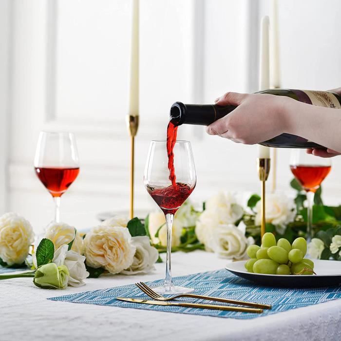 Amisglass Verre Vin Rouge, Verres Vin Blanc à Pied de 300 ML de