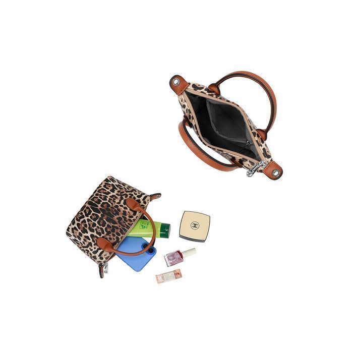 Sac à Main Femme Gallantry - Cuir PU Léopard - Bandoulière Glamour - 19x19x7 Cm - Neuf Avec étiquettes