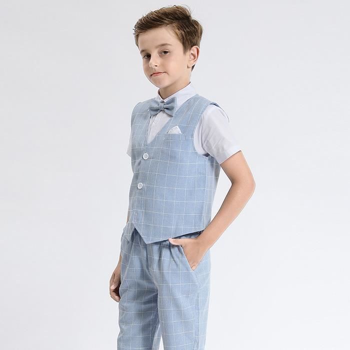 Costume de Mariage pour Enfant Gar ons Ensemble 3 Pcs avec Gilet