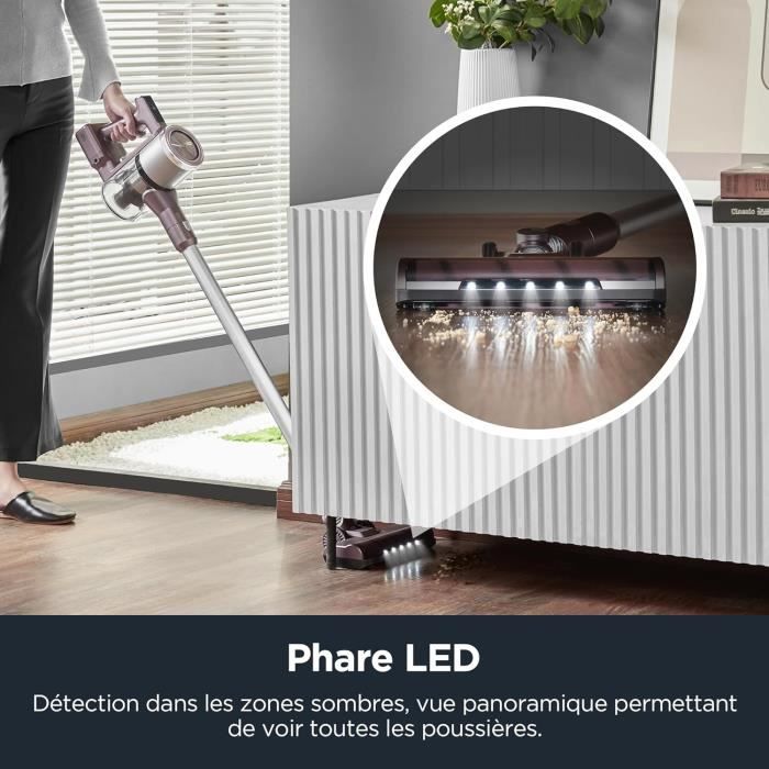 Aspirateur Balai Sans Fil 450W Buture – Autonomie 55 Min, Bac 1.5L, écran OLED