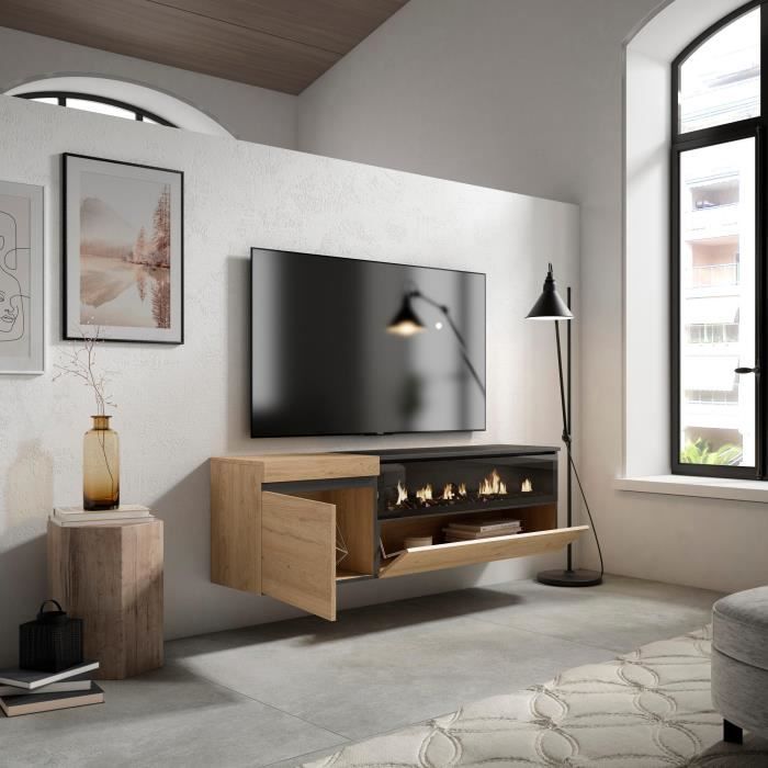 Meuble tv avec cheminee electrique - Cdiscount