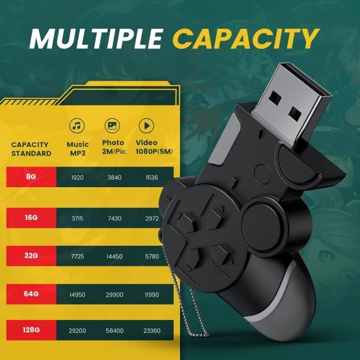 Clé USB 2.0 4GB En Forme De Manette De Jeu - Design Fun, Neuf, Pour Stockage Léger