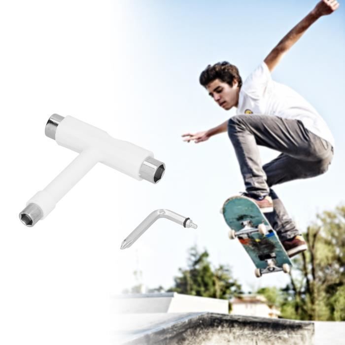 Multi-Fonction en Forme de T Outil pour Skateboard, Outil de Skateboard  Portable Skateboard T-Tool