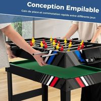 COSTWAY Table 2 En 1 – Baby-foot Et Air Hockey – Structure Stable, Accessoires Inclus – Salle De Jeux, Bar, Fête